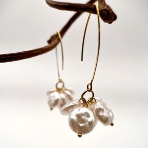 Anthropology Natural Pearl drop earrings